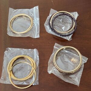 Elegant Gold and Black Bangle Set